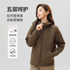 Flying in the Snow Jacket Women's Hooded New Style Wuming Air Cotton Autumn and Winter Zipper Cardigan Sweater Military Green XL 170