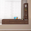 Solid wood bay window cabinet computer desk push-pull telescopic bay window desk cabinet bedroom balcony dressing table bookcase integrated style 1 2320*600*1700 (applicable to 450 height