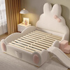 Dream Castle Princess Bed with Guardrail Slide Soft Pack Children's Bed Girls' Bedroom Modern Simple Boy Single Bed Guardrail Children's Bed Multiple Colors Available 1.8m*2.0m Frame Structure