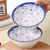 Traditional ceramic old-fashioned retro household Chinese-style ceramic underglaze color retro small blue flower 7.8-inch soup basin 2 pack