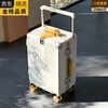 EKK Japanese imported brand 2025 high-end luggage trolley case, large capacity travel luggage, password box, strong white & yellow - lock buckle style (shock-absorbing wheels removable/spring 30 inches need to be checked - suitable for travel more than 15 days - moving