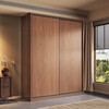 Junlianzhong antique solid wood wardrobe bedroom household sliding door simple wardrobe small apartment large wardrobe 180*60*200cm main + top + side thickened 16cm solid wood board