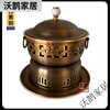 Sailotou extra thick single-person copper hot pot brass one-person small pot self-service environmentally friendly oil-separated meal pot fine stove household copper pot commercial 18cm retro brass single pot