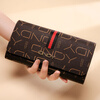 Kangaroo wallet women's long style 2025 new trendy large capacity multi-card slot women's clutch mobile phone coin purse wallet wallet color strip brown