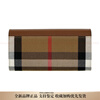 Burberry (BURBERRY) plaid leather and canvas wallet women's tan New Year's gift basic outfit (bag + dust bag)
