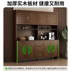 Juwanjia wood solid wood sideboard integrated wall cabinet new Chinese style wine cabinet living room storage cabinet tea cabinet kitchen storage cupboard walnut color multi-function cabinet 105*40*200cm
