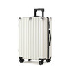 Ouyao luggage, good-looking, thickened zipper trolley case, large capacity, strong and durable, men's and women's travel password case, hard leather case, thickened, scratch-resistant and wear-resistant, milky white, double-layered explosion-proof, 26 inches, college student accommodation