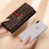 Kangaroo wallet women's long style 2025 new trendy large capacity multi-card slot women's clutch mobile phone coin purse wallet wallet color strip brown