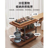 Side table coffee table small apartment sofa side table movable tea table living room multi-functional storage corner table side cabinet tea table H166C walnut + black shelf 60*30cm