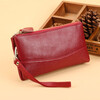 Scarecrow New Fashion Clutch Women's Long Double Zipper Large Capacity Wallet Double Layer Multifunctional Mobile Phone Bag Coin Purse Brand Wife Mom Mother Gift Wine Red