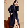 Copper's textured sheep wool coat is fashionable and simple double-sided woolen coat, comfortable and loose mid-length coat for women in autumn and winter
