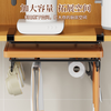 Kunfeng kitchen rack hanging under cabinet hanging rack wall cabinet paper towel rack pot lid rack chopping board storage rack no punching black single layer standard style thickened and reinforced