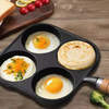 Four-hole frying pan cast iron egg dumpling pan deepened egg burger machine mold breakfast non-stick frying pan omelette artifact hot style black 17cm