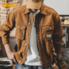 JEEP Jeep Jacket Men's Jacket Autumn and Winter Casual Workwear Loose Lapel Cotton Clothes Men's Yellow XL