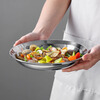 Onlycook304 stainless steel plate round steaming dinner plate kitchen preparation side dish food grade plate tray-22cm
