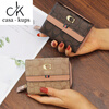 Casa-kups classic presbyopic wallet anti-theft lock anti-degaussing first layer cowhide women's folding wallet multi-card slot card holder female coffee color