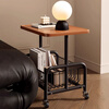 Zhuobo coffee table living room sofa side table tea table movable bedside table bedside table CJ38 walnut color