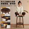 Solid wood small round table coffee table living room household small side table balcony small tea table bedroom bedside table small sofa side table rubber wood imported from Thailand walnut color 40cm
