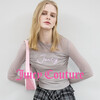 Juicy Couture T-shirt Women's 2025 Autumn and Winter New Dopamine Mesh Pink Long-Sleeved Top Gray L