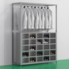 Baigang stainless steel clothes and shoes integrated cabinet dust-free and sterile purification workshop hangers factory workshop laboratory shoe cabinet coat and hat 201 clothes and shoes integrated 25-grid shoe cabinet