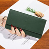 Sephoron New Year Ultra-Thin Long Folding Wallet Unisex 2026 New Genuine Leather Multi-Slot Card Holder Banknote Clip Dark Green-First Layer Cowhide Gift Box Packaging