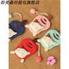 BEAUTY BUFFET Korean female pull-out cartoon cat pendant doll mini cute car keychain fabric drawstring key bag deep blue tail two-legged cat without zipper