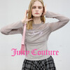 Juicy Couture T-shirt Women's 2025 Autumn and Winter New Dopamine Mesh Pink Long-Sleeved Top Gray L