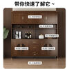 Juwanjia wood solid wood sideboard integrated wall cabinet new Chinese style wine cabinet living room storage cabinet tea cabinet kitchen storage cupboard walnut color multi-function cabinet 105*40*200cm