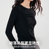Catman long-sleeved T-shirt women's round neck knitted bottoming shirt 25 years new spring and autumn inner wear outer slimming top