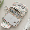 Qisihua ins style blogger cute fabric floral change storage bag card bag student portable card bag white rabbit card bag about 8.5cm*11cm without pendant