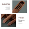 Shi Jin high-quality chopsticks and spoon set wooden walnut portable tableware three-piece solid wood chopstick storage box walnut chopsticks + spoon + fork (box not included)