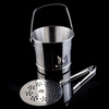 Fanxiang stainless steel portable ice bucket European style ice bucket bar KTV service wine bucket with ice partition small ice bucket 1L 5 stainless steel ice clips