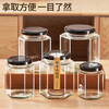 Xingfang sealed jar glass bubble bottle pickle jar pickled pickles honey empty bottle storage jar six-sided bottle 6 pieces 500ml