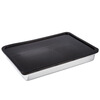 Enshousu 316 stainless steel dumpling box fresh-keeping plate square plate with lid multi-purpose picnic storage box 1 hour type + extra deep and thick only large + extra thick 4-piece set anti-stick 3200ML 2
