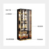 Ge Yan's high-end new light luxury glass wine cabinet living room storage all-in-one multi-functional household handicraft toy storage display cabinet 1060# black gloss + brushed titanium gloss + brown
