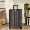 ATHT luggage multi-functional trolley suitcase business small boarding password case leather suitcase black 20 inches
