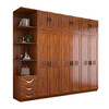 Nanyi wardrobe golden rosewood solid wood wardrobe Chinese style household cabinet multi-layer storage large capacity storage cabinet 8631 six doors + top cabinet + drawer side cabinet golden rosewood