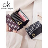 Casa-kupsCK genuine leather women's wallet, small and exquisite, large capacity, multi-functional driver's license, multi-slot card holder, black anti-theft brush, anti-degaussing