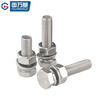 GUWANJI hexagonal head bolt flat washer spring washer nut set 304 stainless steel external hexagonal screw nut set M6x50 20 sets/pack