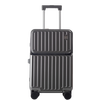 World Geographic Front Opening Luggage Men's and Women's Universal Wheel Travel Code Trolley Case Boarding 20 Inch Black Iron Gray