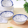 Traditional ceramic old-fashioned retro household Chinese-style ceramic underglaze color retro small blue flower 7.8-inch soup basin 2 pack
