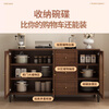 Zhijinxuan sideboard integrated wall-mounted solid wood sideboard tea cabinet rattan door living room multi-functional wine cabinet storage cabinet 80cm rattan model including installation environmentally friendly board