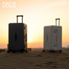 Cece suitcase women's large capacity thickened aluminum frame suitcase male student trolley password suitcase gun gray 26 inches