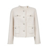 VEROMODA Woolen Jacket 2025 Autumn New Pure Wool Tassel Hemming Top Temperament New Year's Eve Honey Milky White S