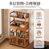 Laimeihui Chinese Bogu rack tea cabinet tea room storage rack display cabinet storage tea table side cabinet Duobao Pavilion tea ornaments reinforced and bold simple style - second floor 35cm long