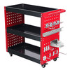 Mi Lan Tool Cart Auto Repair Drawer-Type Multi-Function Workshop Repair Three-Layer Trolley Mobile Repair Car Repair Thickened Storage Gray Thickened Model + Screwdriver Holder