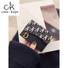 Casa-kupsCK genuine leather women's wallet, small and exquisite, large capacity, multi-functional driver's license, multi-slot card holder, black anti-theft brush, anti-degaussing