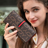 Kangaroo wallet women's long style 2025 new trendy large capacity multi-card slot women's clutch mobile phone coin purse wallet wallet color strip brown
