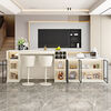 Bar table behind Kongjiang sofa, modern minimalist style living room partition cabinet, multi-functional island dining table, integrated slate sideboard, 2-meter bar table + 0.4-meter side cabinet combination, customizable and complete