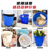 Round plastic bucket commercial trash can large large capacity thickened kitchen catering classroom hotel property sanitation bucket 160# red with lid